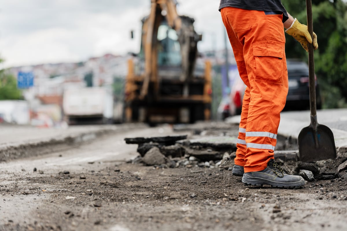 Construction machinery at work